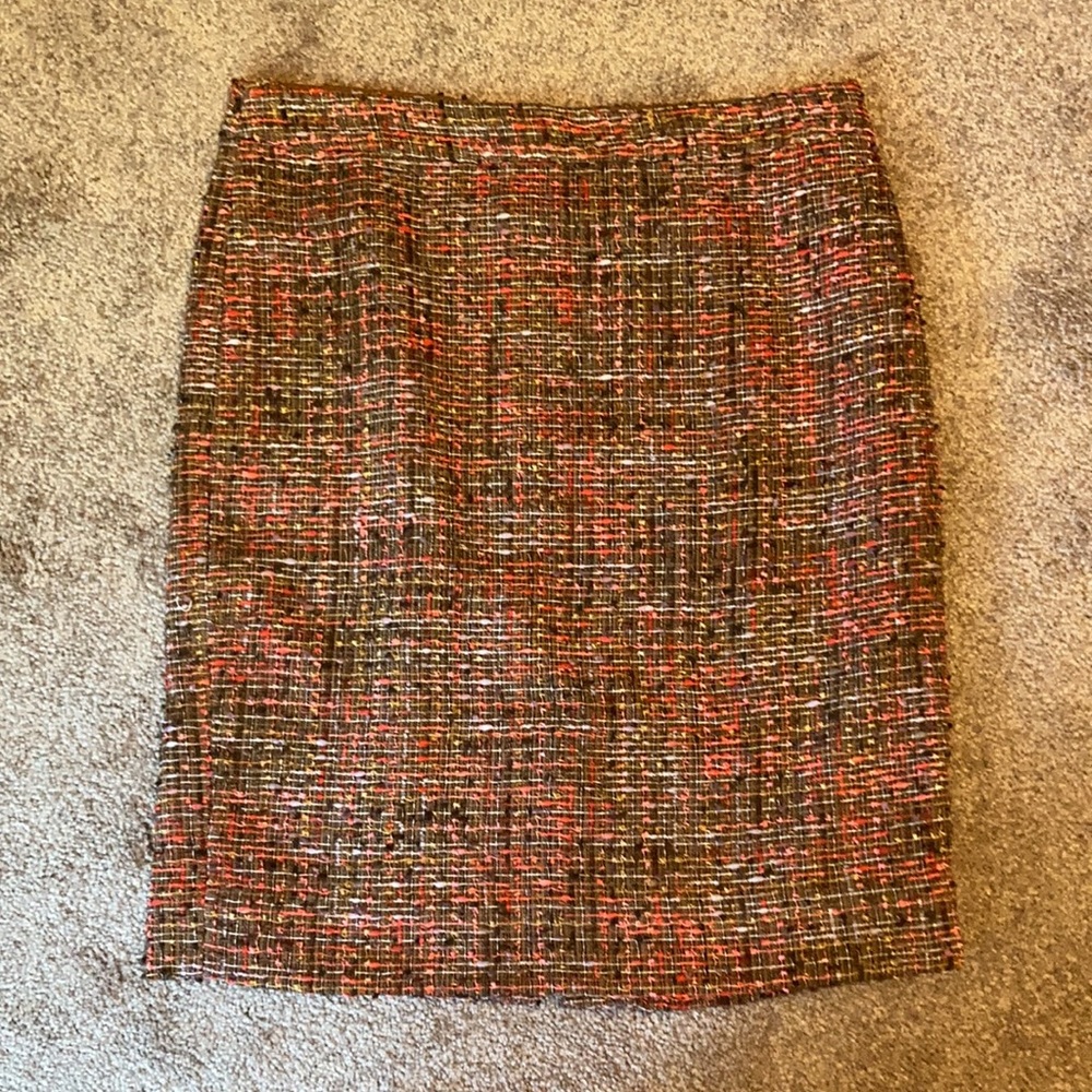 J Crew Pencil Skirt Colorful Tweed